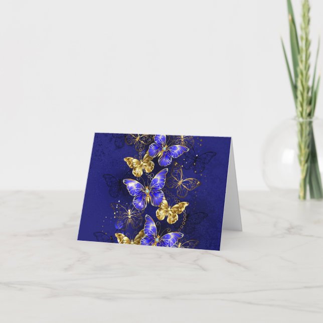 Composition with Sapphire Butterflies Card (Front)