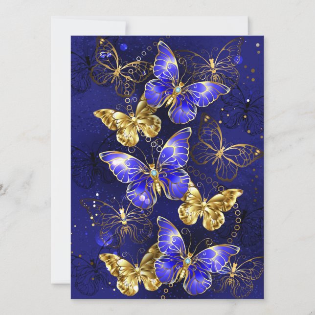 Composition with Sapphire Butterflies Card (Front)