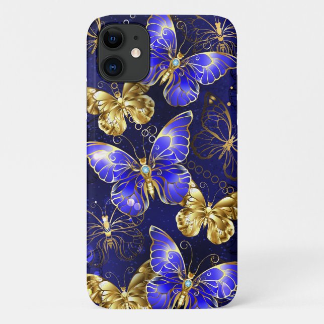 Composition with Sapphire Butterflies Case-Mate iPhone Case (Back)