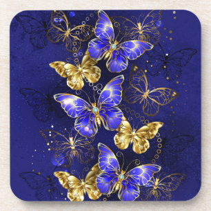 Composition with Sapphire Butterflies Coaster