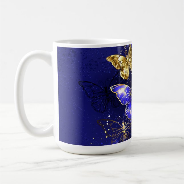 Composition with Sapphire Butterflies Coffee Mug (Left)