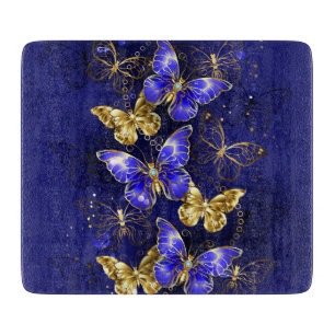 Composition with Sapphire Butterflies Cutting Board