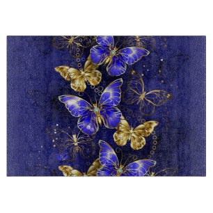 Composition with Sapphire Butterflies Cutting Board