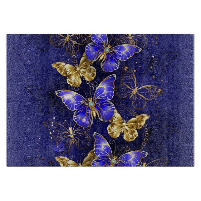 Composition with Sapphire Butterflies Cutting Board (Front)