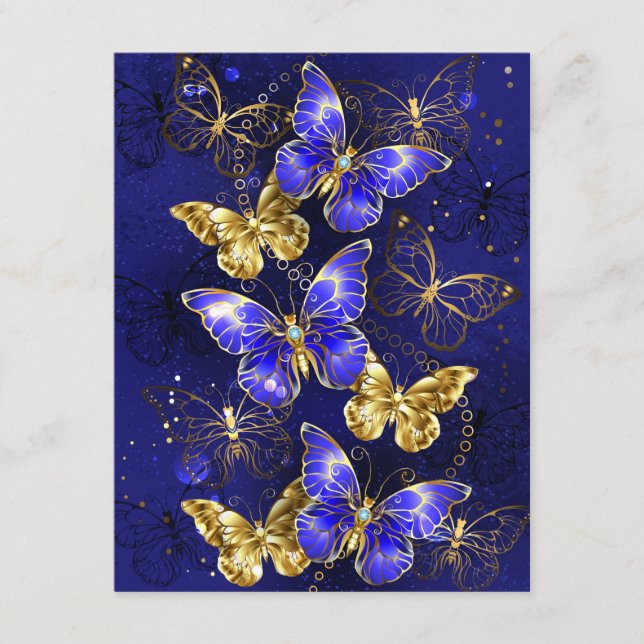 Composition with Sapphire Butterflies Enclosure Card (Front)