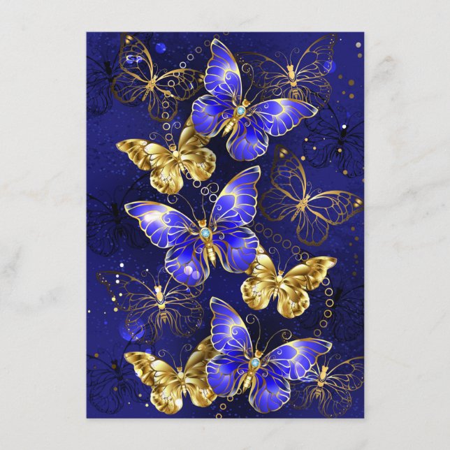 Composition with Sapphire Butterflies Enclosure Card (Front)