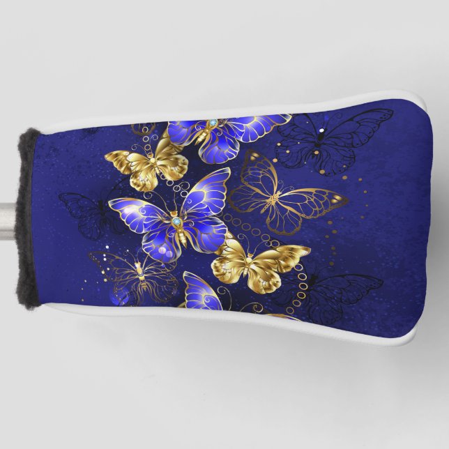 Composition with Sapphire Butterflies Golf Head Cover (Front)