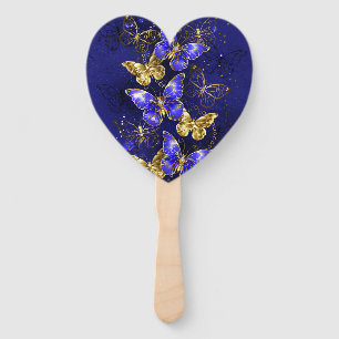 Composition with Sapphire Butterflies Hand Fan