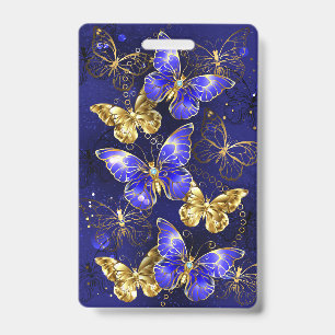 Composition with Sapphire Butterflies ID Badge