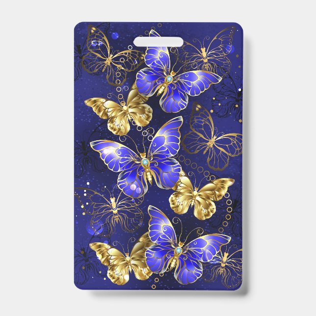 Composition with Sapphire Butterflies ID Badge (Front)