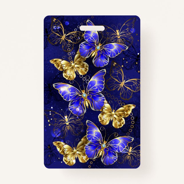 Composition with Sapphire Butterflies ID Badge (Front)