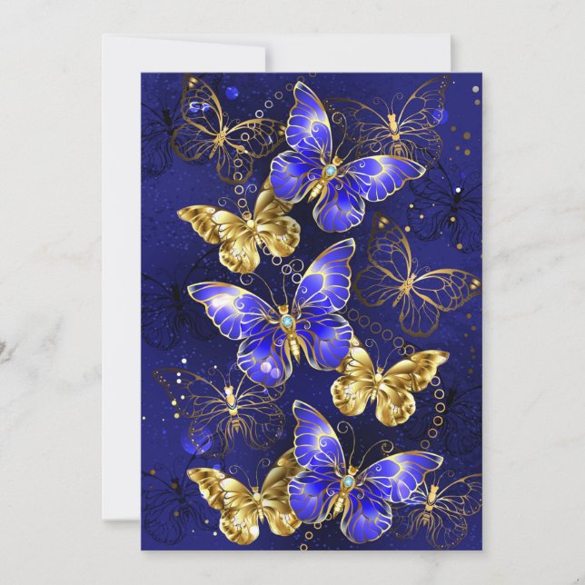 Composition with Sapphire Butterflies Invitation (Front)