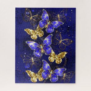 Composition with Sapphire Butterflies Jigsaw Puzzle
