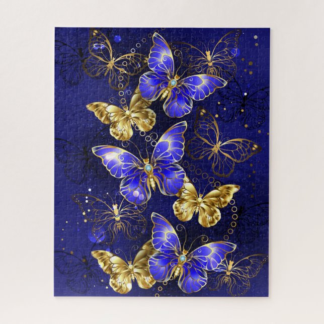Composition with Sapphire Butterflies Jigsaw Puzzle (Vertical)