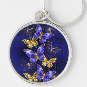 Composition with Sapphire Butterflies Key Ring