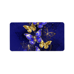 Composition with Sapphire Butterflies Label