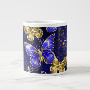 Composition with Sapphire Butterflies Large Coffee Mug
