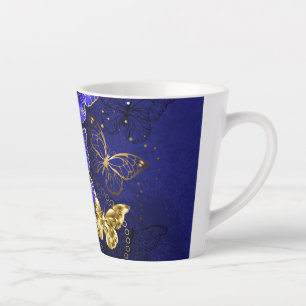 Composition with Sapphire Butterflies Latte Mug