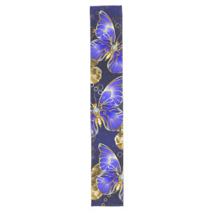 Composition with Sapphire Butterflies Long Table Runner