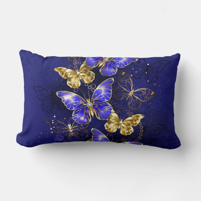 Composition with Sapphire Butterflies Lumbar Cushion (Front)