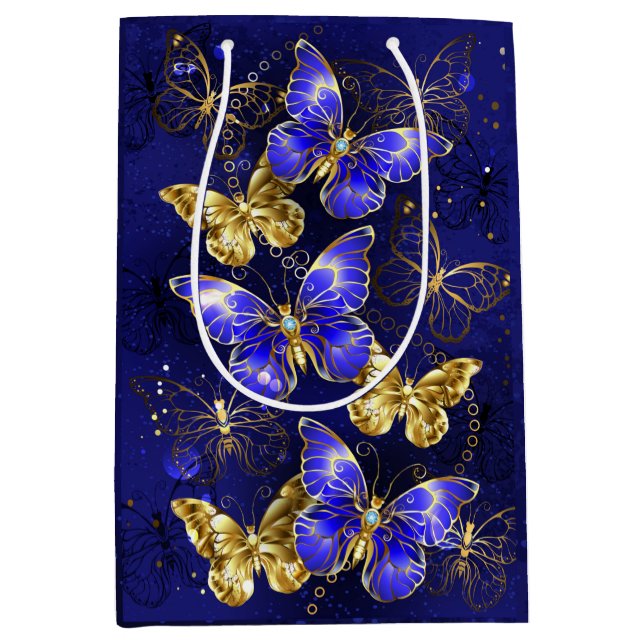 Composition with Sapphire Butterflies Medium Gift Bag (Front)