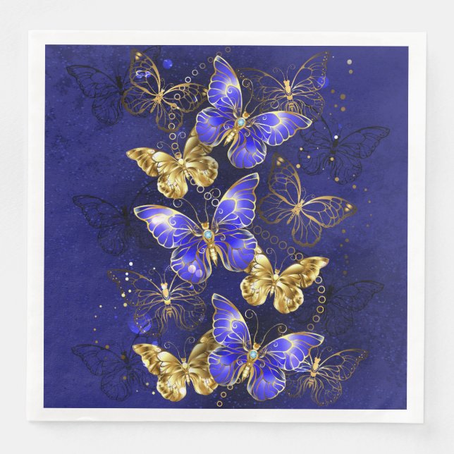 Composition with Sapphire Butterflies Napkin (Front)