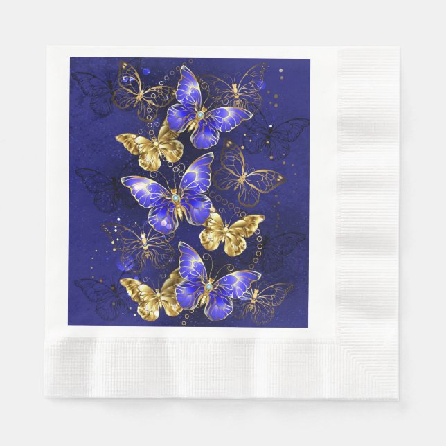 Composition with Sapphire Butterflies Napkin (Front)