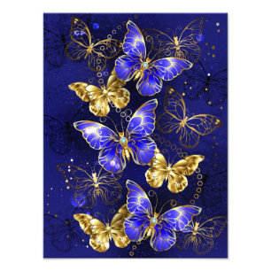 Composition with Sapphire Butterflies Photo Print