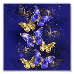 Composition with Sapphire Butterflies Photo Print