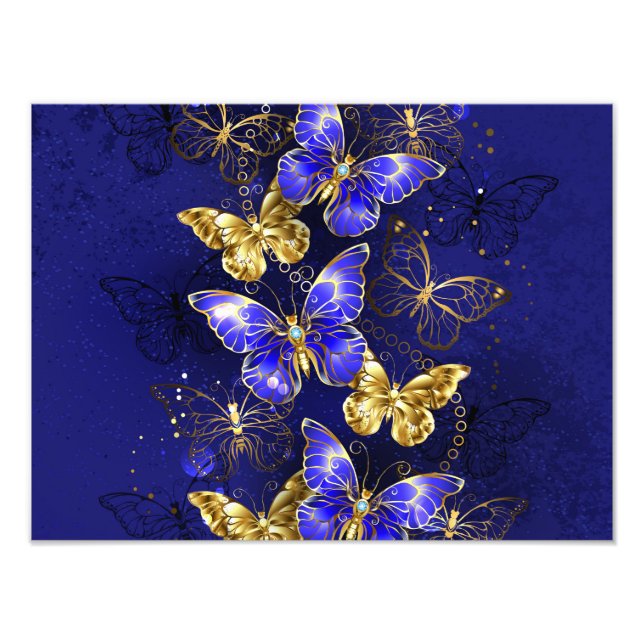 Composition with Sapphire Butterflies Photo Print (Front)