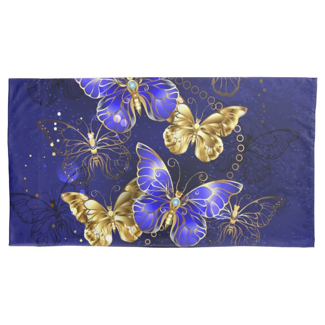 Composition with Sapphire Butterflies Pillowcase (Front-Left)
