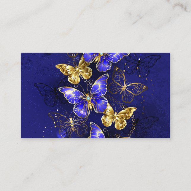 Composition with Sapphire Butterflies Place Card (Front)
