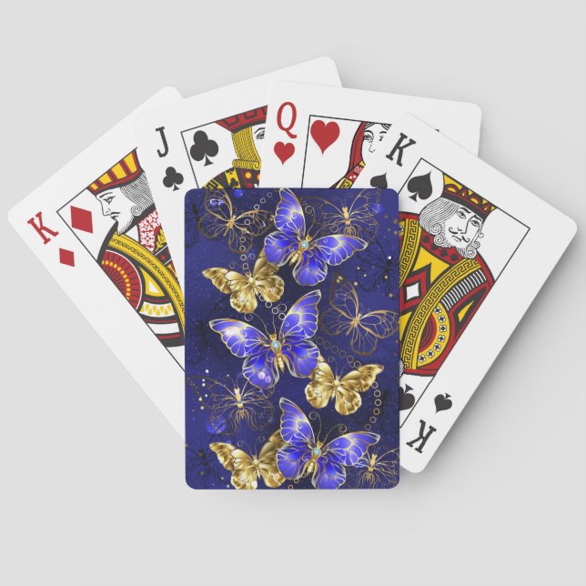 Composition with Sapphire Butterflies Playing Cards (Back)