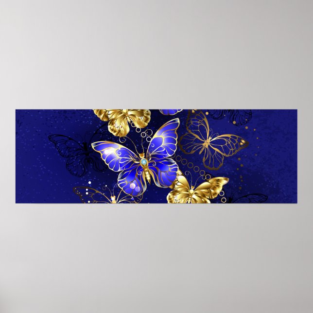 Composition with Sapphire Butterflies Poster (Front)