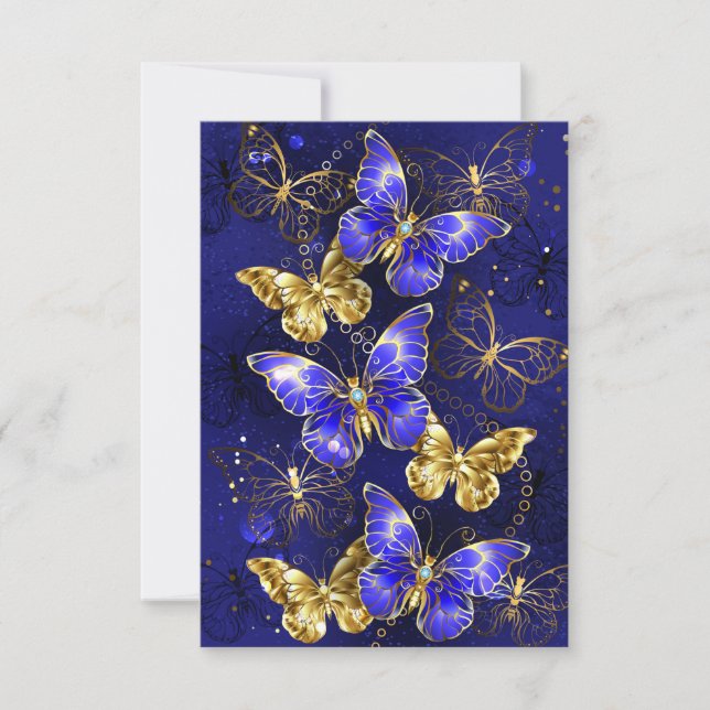 Composition with Sapphire Butterflies RSVP Card (Front)