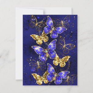 Composition with Sapphire Butterflies Save The Date
