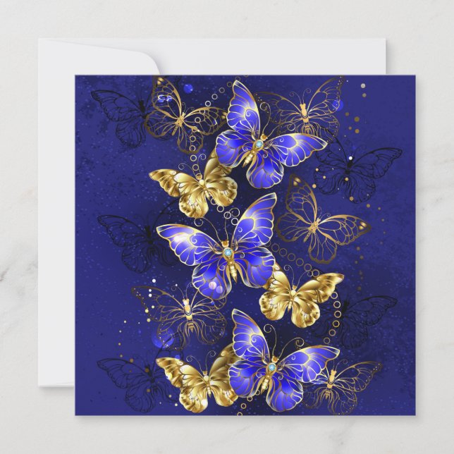 Composition with Sapphire Butterflies Save The Date (Front)