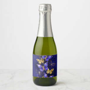 Composition with Sapphire Butterflies Sparkling Wine Label
