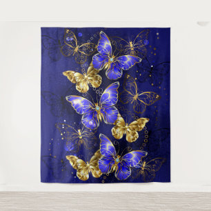Composition with Sapphire Butterflies Tapestry