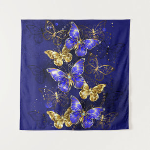 Composition with Sapphire Butterflies Tapestry