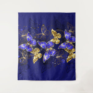 Composition with Sapphire Butterflies Tapestry