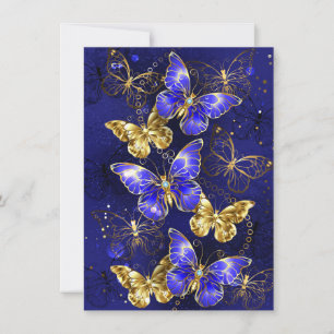 Composition with Sapphire Butterflies Thank You Card