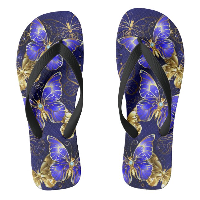 Composition with Sapphire Butterflies Thongs (Footbed)