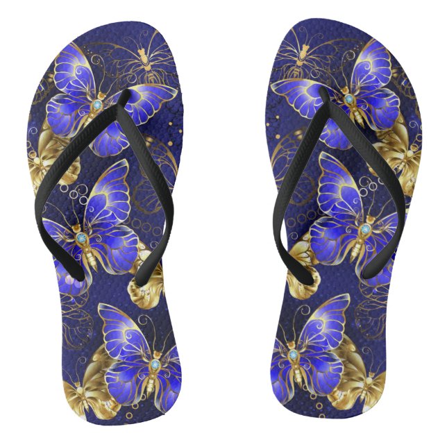 Composition with Sapphire Butterflies Thongs (Footbed)