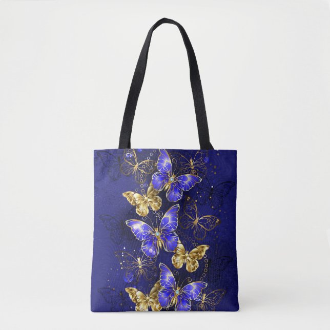 Composition with Sapphire Butterflies Tote Bag (Front)