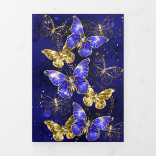 Composition with Sapphire Butterflies Tri-Fold Card