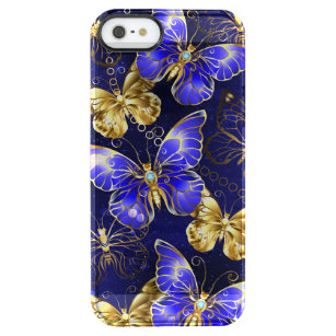 Composition with Sapphire Butterflies Clear iPhone SE/5/5s Case