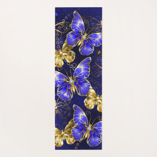Composition with Sapphire Butterflies Yoga Mat