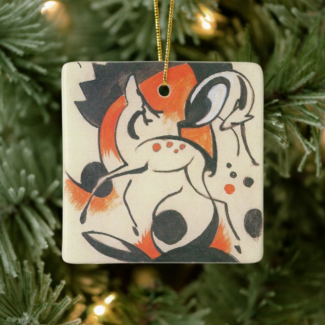 Composition with Two Deer by Franz Marc Ceramic Tree Decoration (Tree)