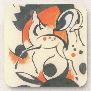 Composition with Two Deer by Franz Marc Coaster